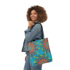 Canvas Tote Bag in Bright Tropical Colors for Summer Fun