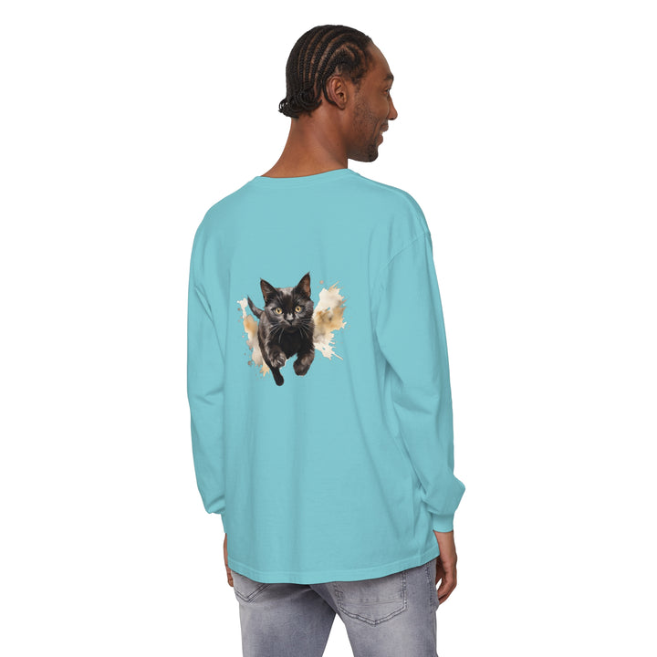 Black Cat Watercolor Print Unisex T-Shirt featuring a vibrant and detailed watercolor illustration of a black cat on a comfortable and stylish unisex t-shirt