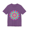 Vibrant and intricate colorful mandala t-shirt featuring psychedelic art design