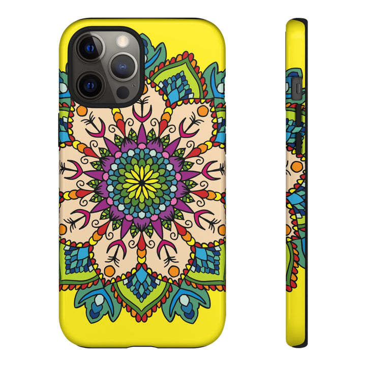 Intricate Floral Yellow Phone Case for Bold Protection and Style