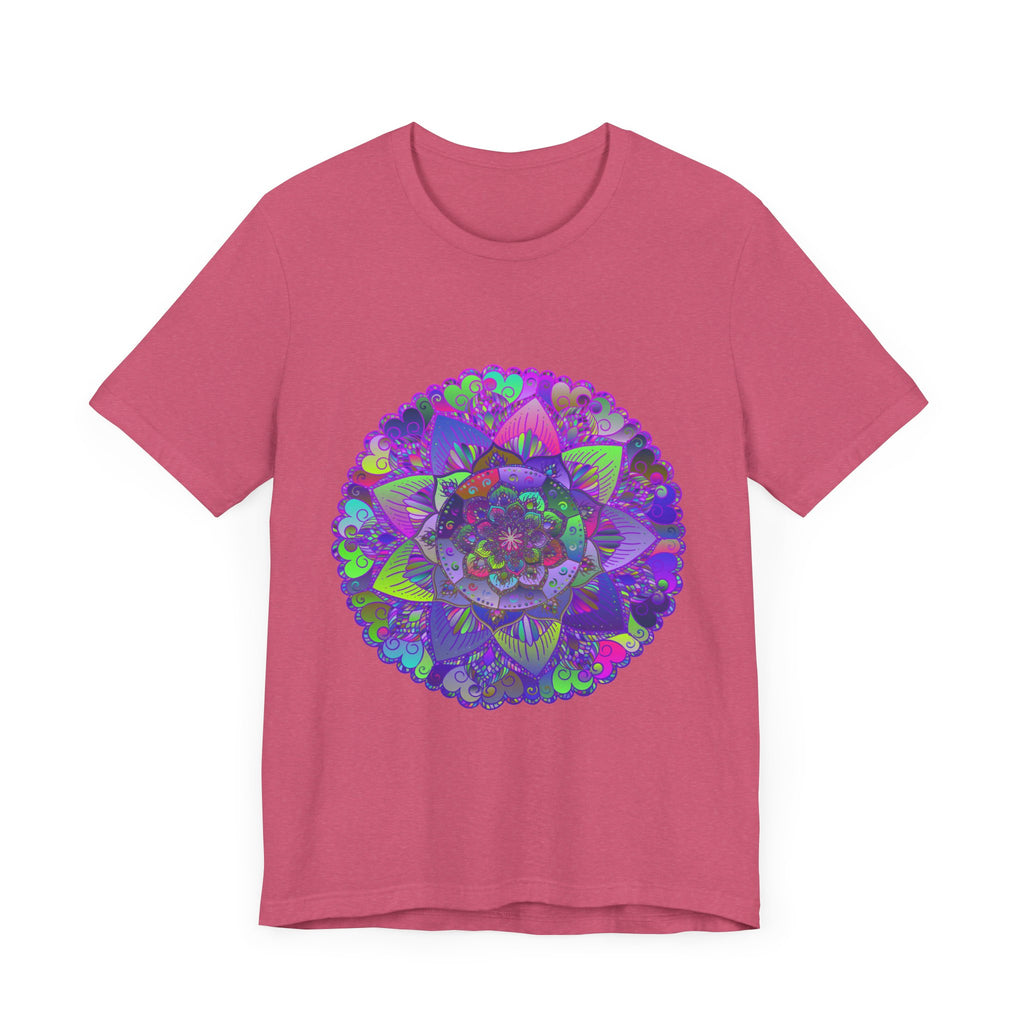 Vibrant and detailed psychedelic mandala t-shirt with colorful intricate design