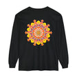 Colorful and intricate mandala design on a long sleeve t-shirt for all genders