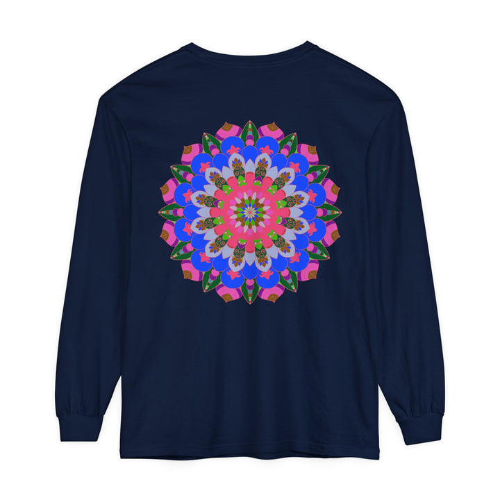 Colorful Mandala Long Sleeve T-Shirt with Detailed Print