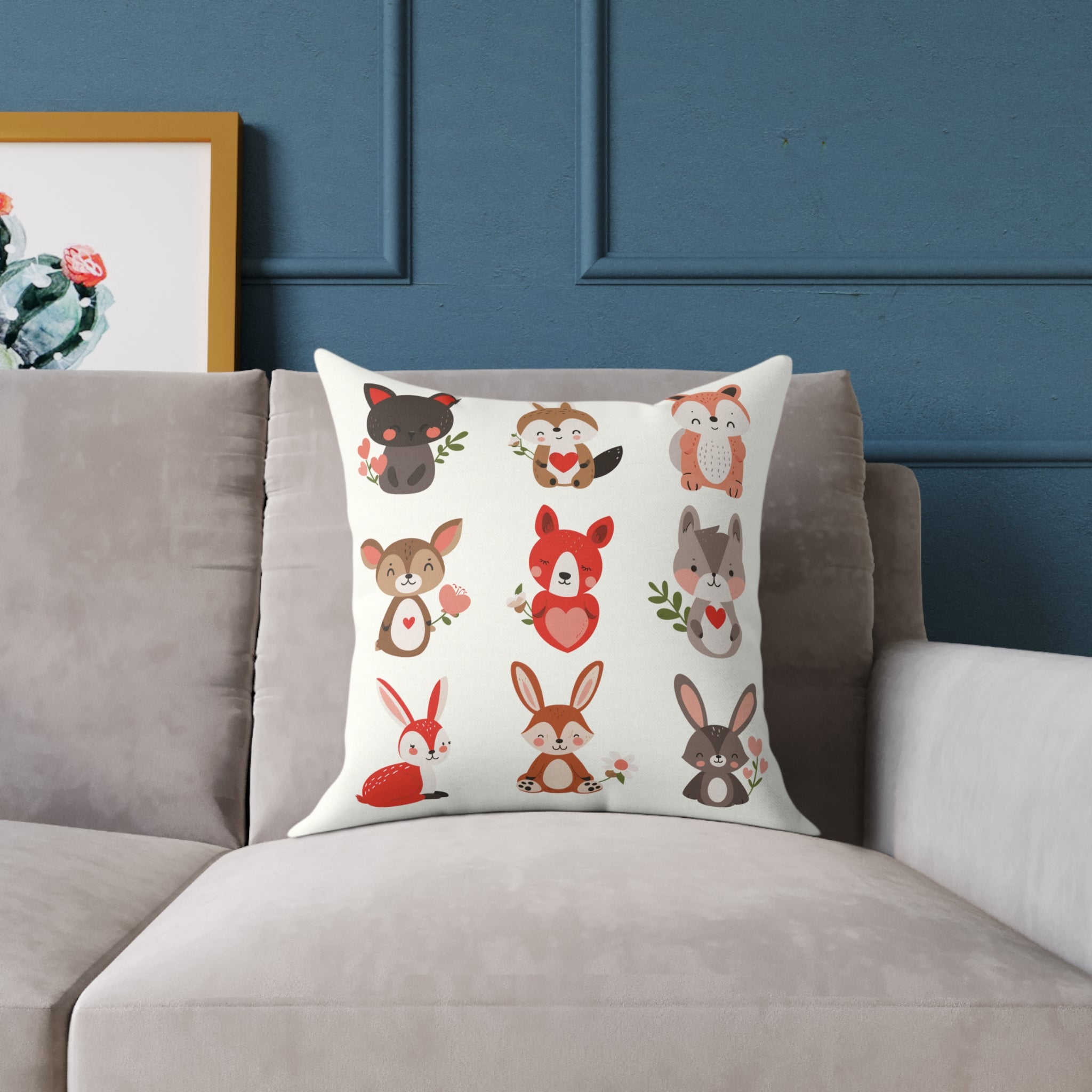 Skurriles Tierdruckkissen, gemütliches Wohndekor, Geschenk für Tierliebhaber, Kinderzimmer-Akzent, süßes Kissen, Jahreszeitendekoration