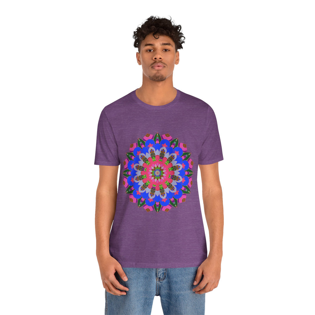 Vibrant and eye-catching Colorful Mandala Geometric T-Shirt with intricate design