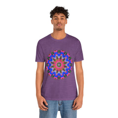 Vibrant and eye-catching Colorful Mandala Geometric T-Shirt with intricate design