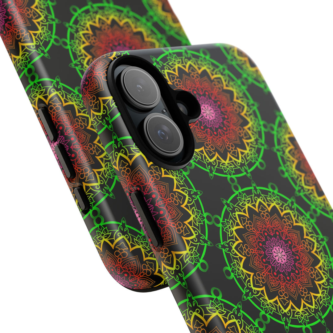 Artistic Mandala Phone Case with Bold Patterns and Modern Flair