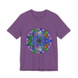 Vibrant and intricately designed mandala art t-shirt with a colorful pattern
