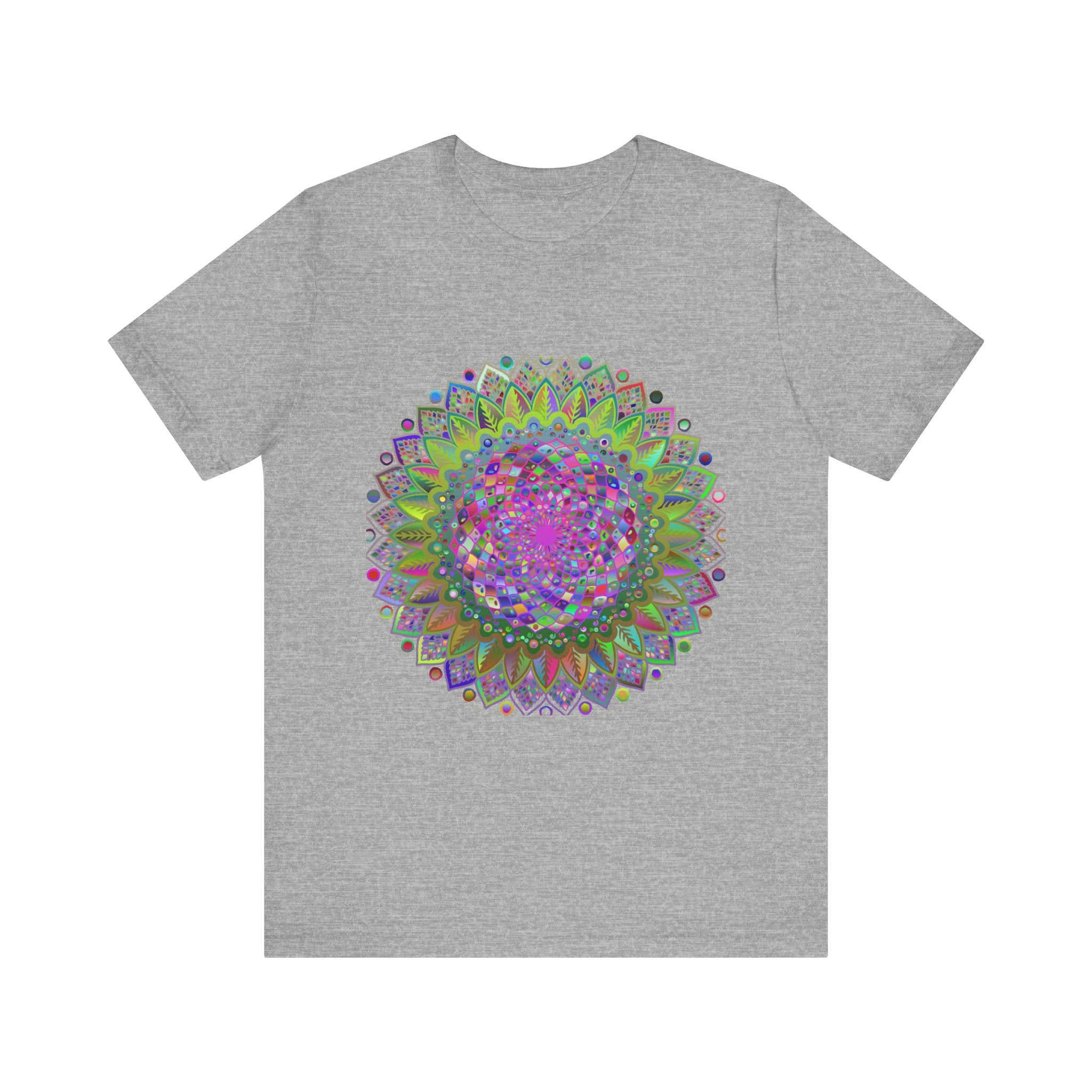 Vibrant Mandala Tee showcasing colorful and intricate geometric art design