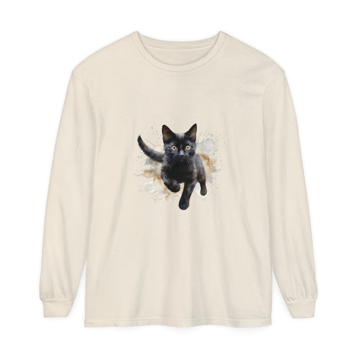  Black Cat Watercolor Splash T-Shirt for cat lovers and art enthusiasts