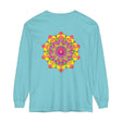 Colorful long sleeve t-shirt featuring a vibrant mandala design