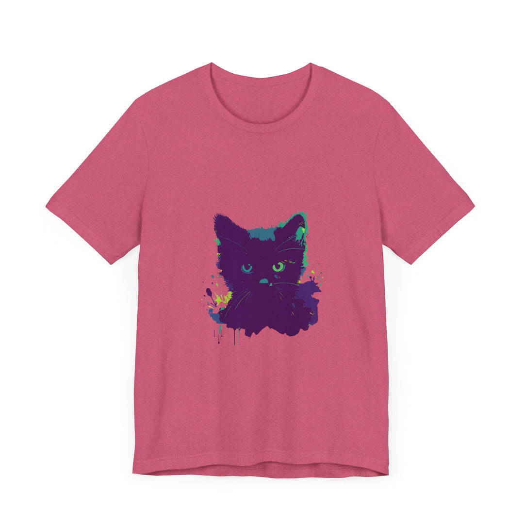 Black Cat Mystery Watercolor T-Shirt featuring a beautiful watercolor design with a mysterious black cat