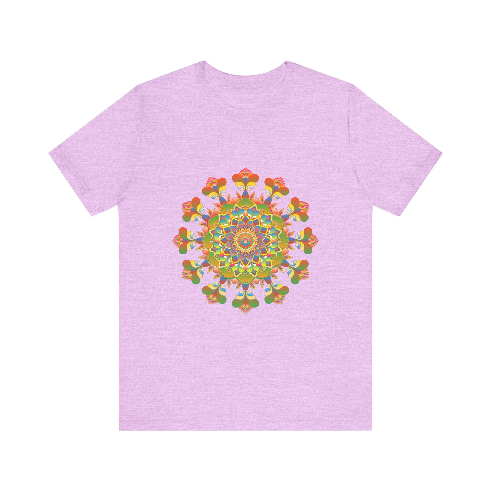 Vibrant Mandala Tee featuring intricate and colorful design, perfect for adding a pop of vibrancy to any outfit