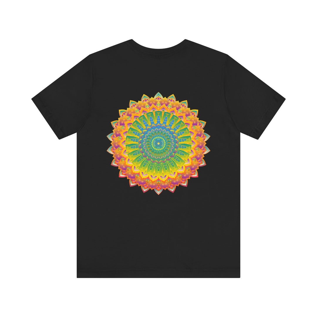 Vibrant Mandala Tee featuring intricate spiritual design promoting peace and harmony