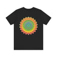 Vibrant Mandala Tee featuring intricate spiritual design promoting peace and harmony