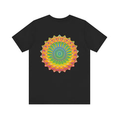 Vibrant Mandala Tee featuring intricate spiritual design promoting peace and harmony