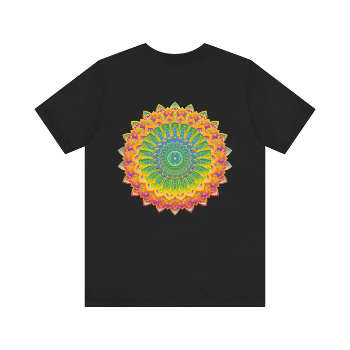 Vibrant Mandala Tee featuring intricate spiritual design promoting peace and harmony