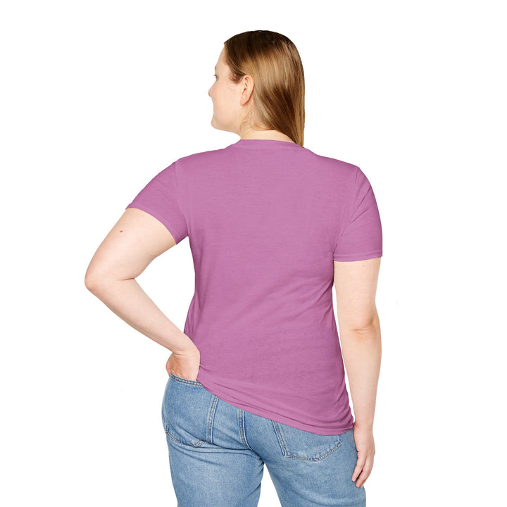 A close-up image of a white t-shirt with a colorful mandala design, featuring intricate patterns and vibrant colors, perfect for adding a unique and stylish touch to any outfit