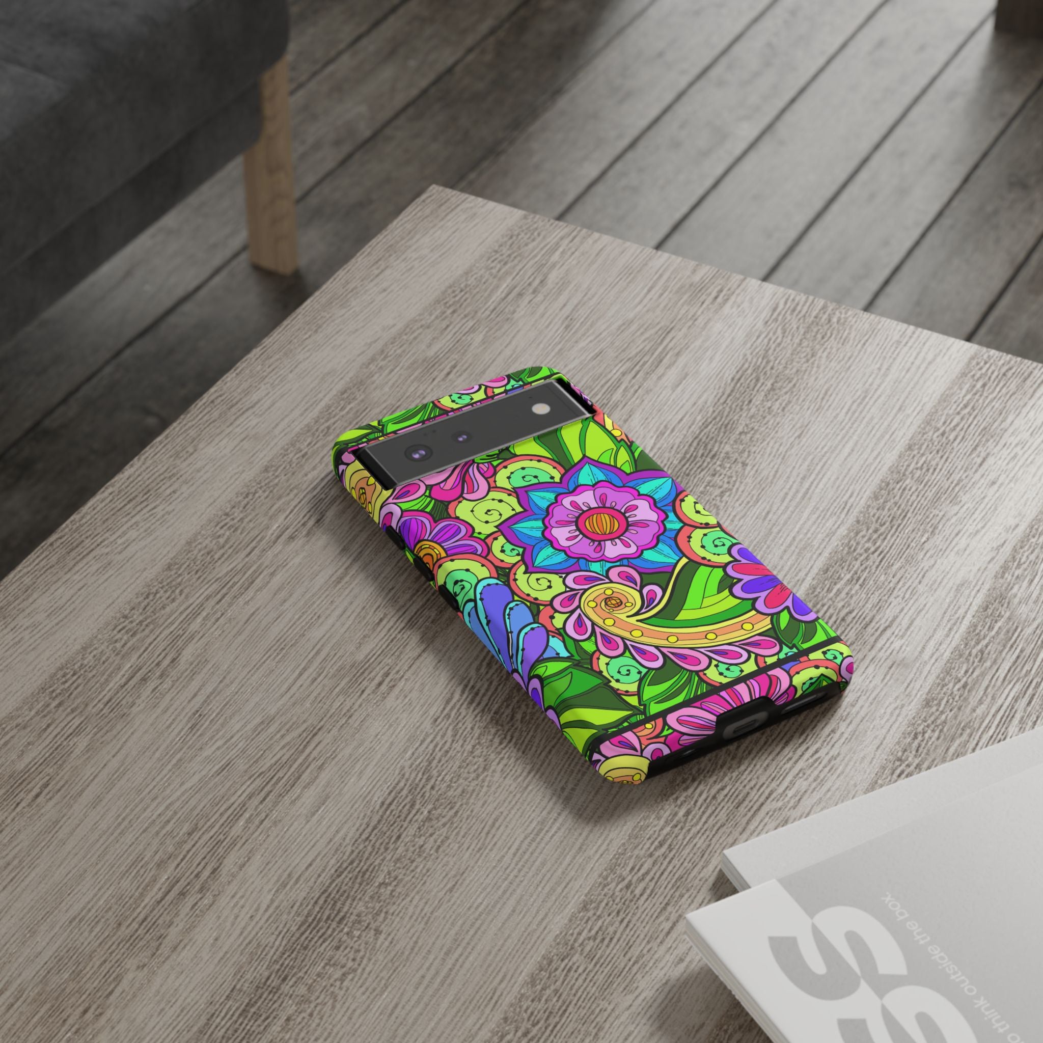 Floral Fantasy iPhone and Google Pixel Case in Bright Green Palette