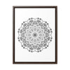 Beautiful handmade black and white mandala art on gallery canvas wraps, perfect for vertical framing and wall display