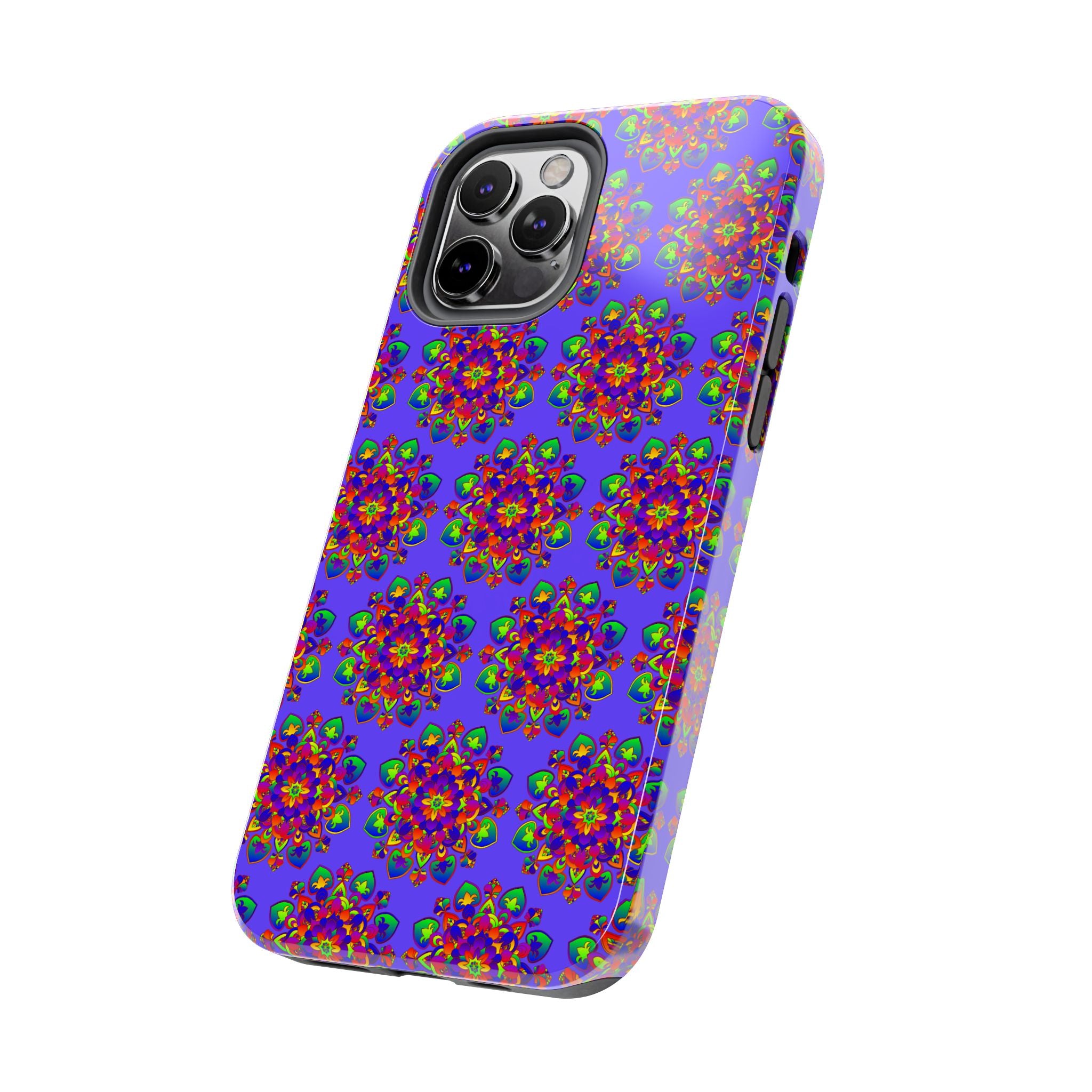 Tiled Hand Drawn Mandala Rainbow Phone Case - Standard alt text 57