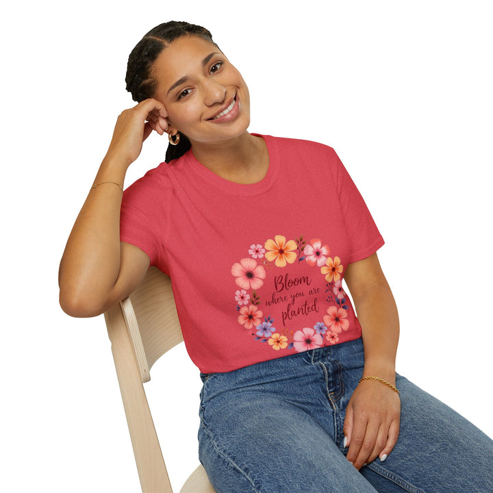 Beautiful floral mandala design with a quote on a t-shirt for women