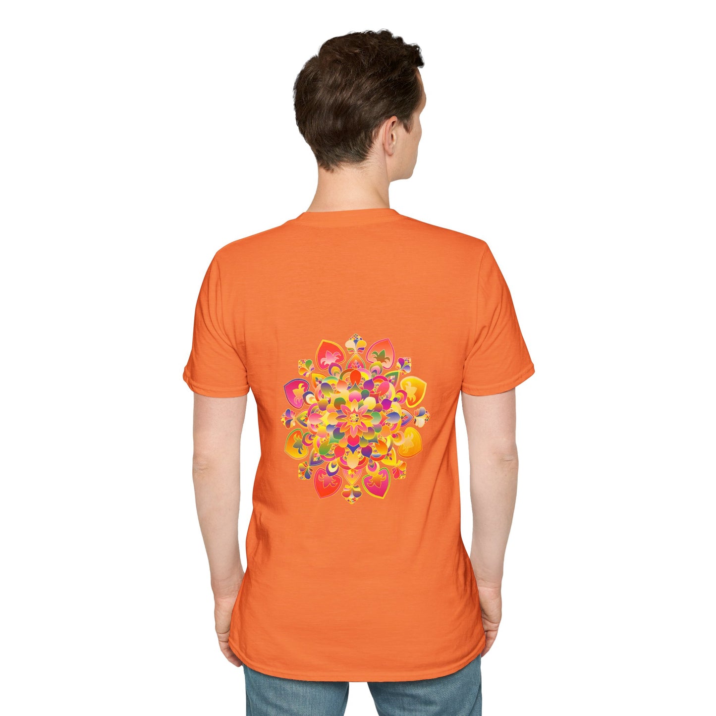 Lotus Mandala Unisex T-Shirt featuring a beautiful hand-drawn unique design by Blululi