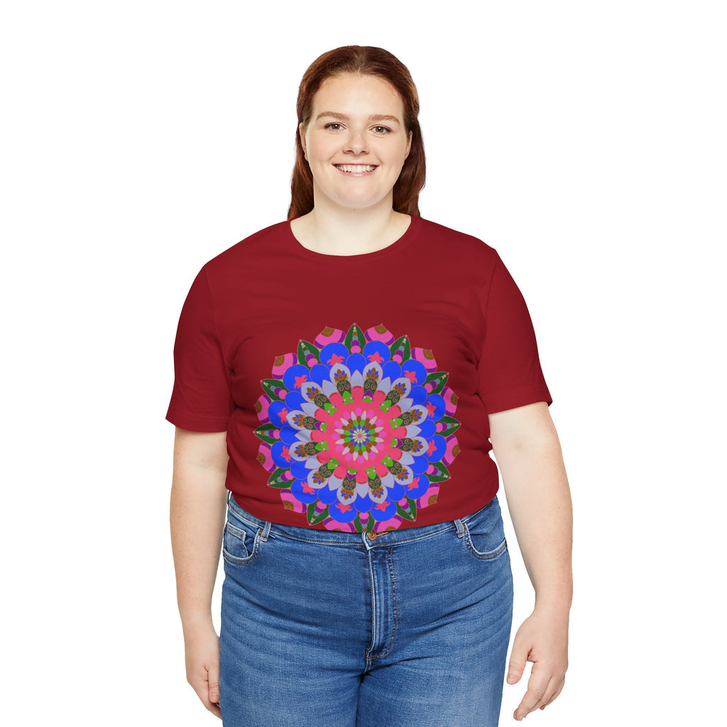 Colorful Mandala Geometric T-Shirt featuring vibrant and intricate mandala design in a variety of colors