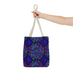 Kaleidoscope Mandala Tote Bag — Vibrant Neon Floral Pattern