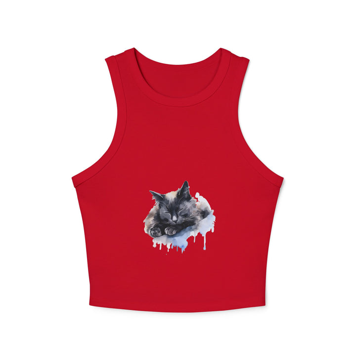 Cute Cozy Cat Racerback Tank in Stylish Design