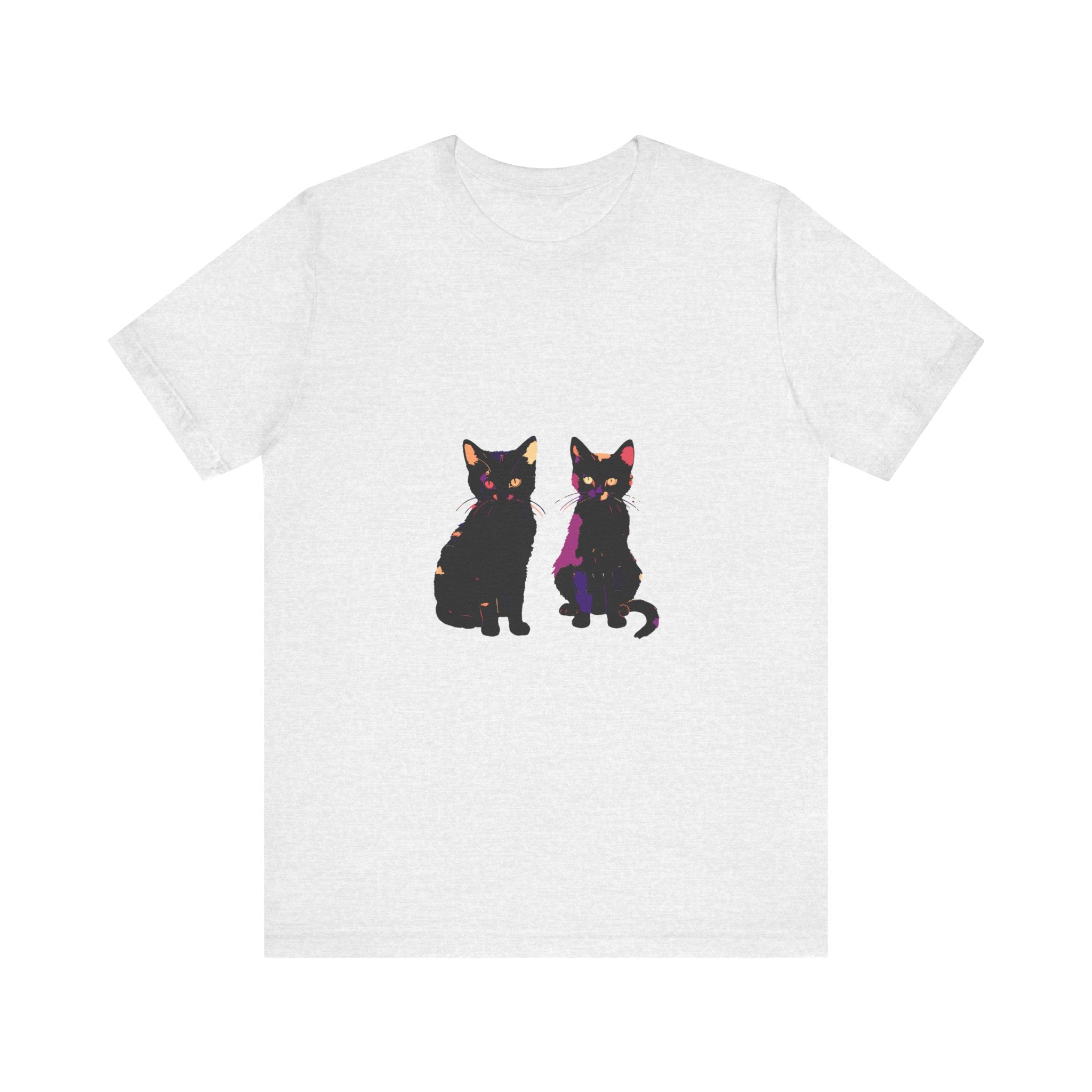 Black Cat Mystery T-Shirt - Elegant & Colorful, featuring a stunning, vibrant design with a mysterious black cat, perfect for adding a touch of style and intrigue to your wardrobe