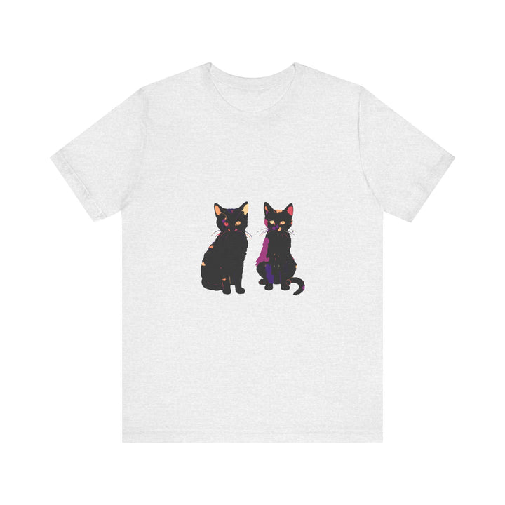 Black Cat Mystery T-Shirt - Elegant & Colorful, featuring a stunning, vibrant design with a mysterious black cat, perfect for adding a touch of style and intrigue to your wardrobe