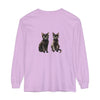 Black Cat Watercolor Art Long Sleeve T-Shirt featuring a beautiful feline design