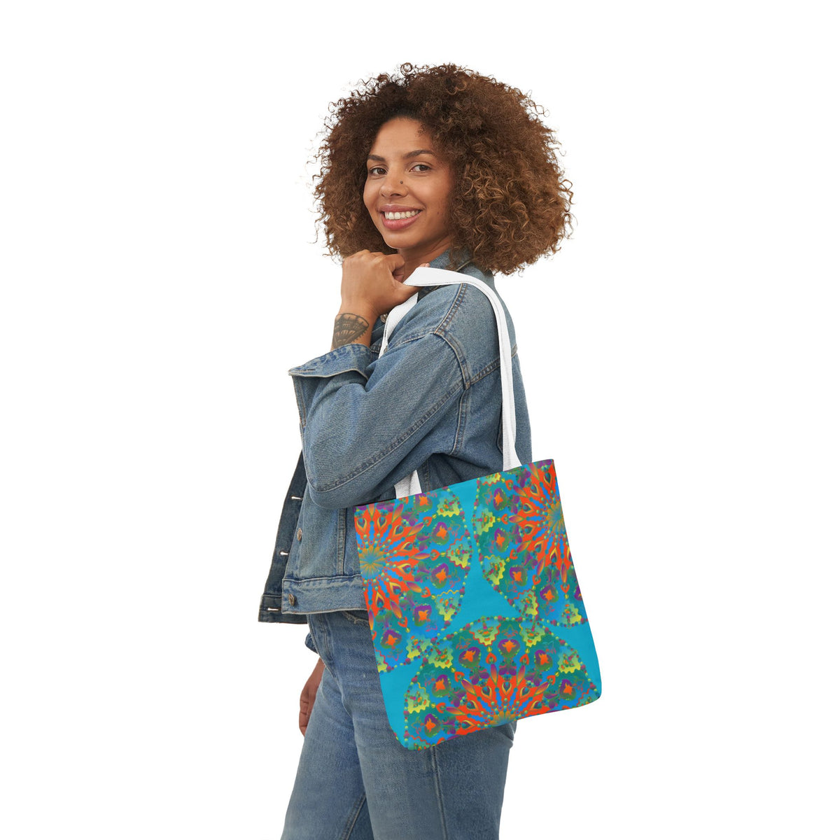 Canvas Tote Bag in Bright Tropical Colors for Summer Fun
