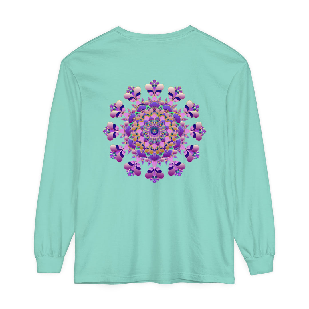 Intricate Mandala Long Sleeve T-Shirt - Unisex, featuring a detailed mandala design on a comfortable, versatile long sleeve tee