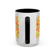 Colorful mandala art mug with intricate floral patterns and vibrant colors