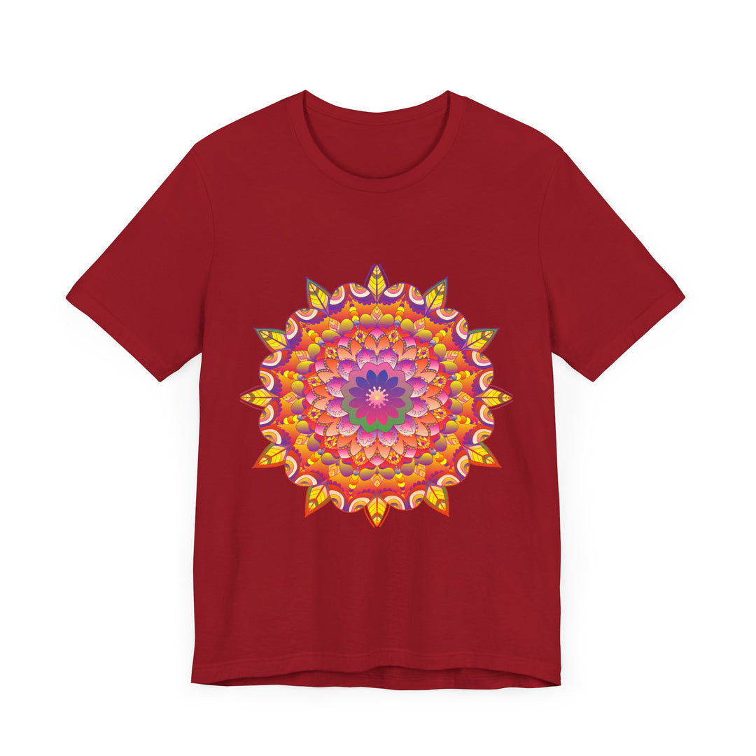 Colorful mandala tee featuring vibrant psychedelic art, perfect for free spirits and lovers of unique fashion