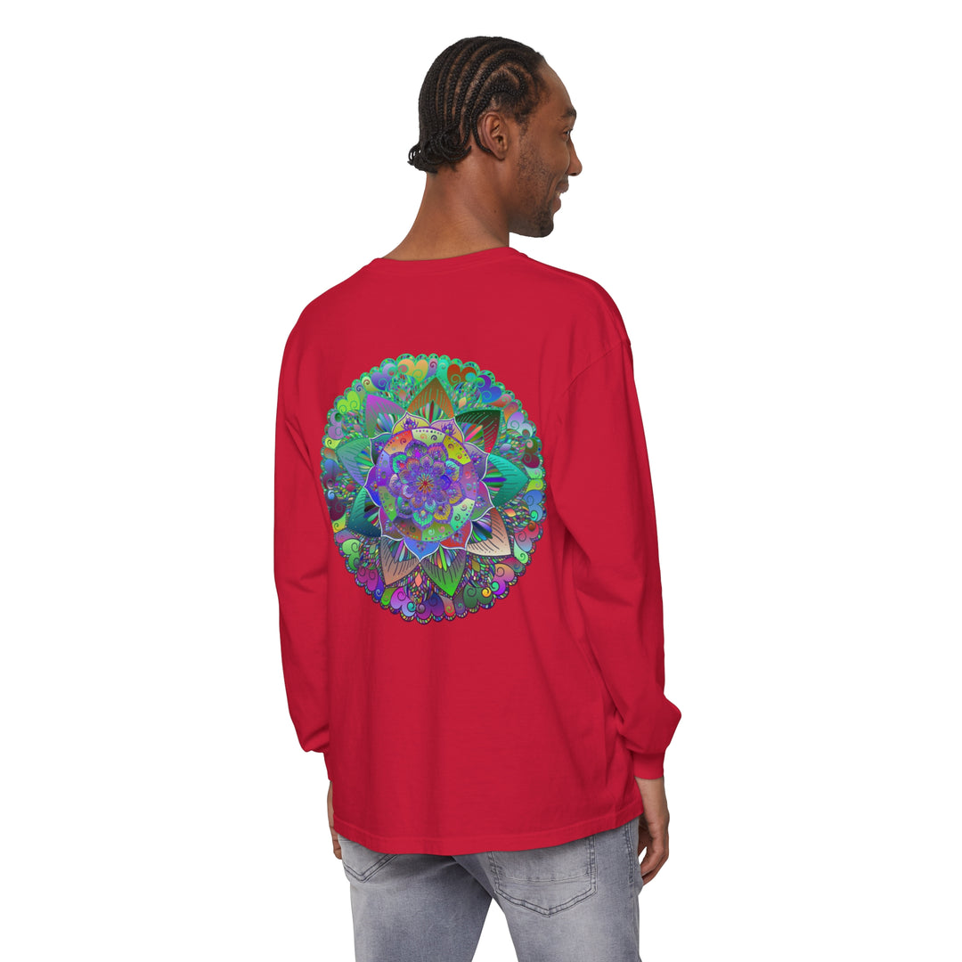 Colorful and intricate mandala design long sleeve t-shirt for men and women