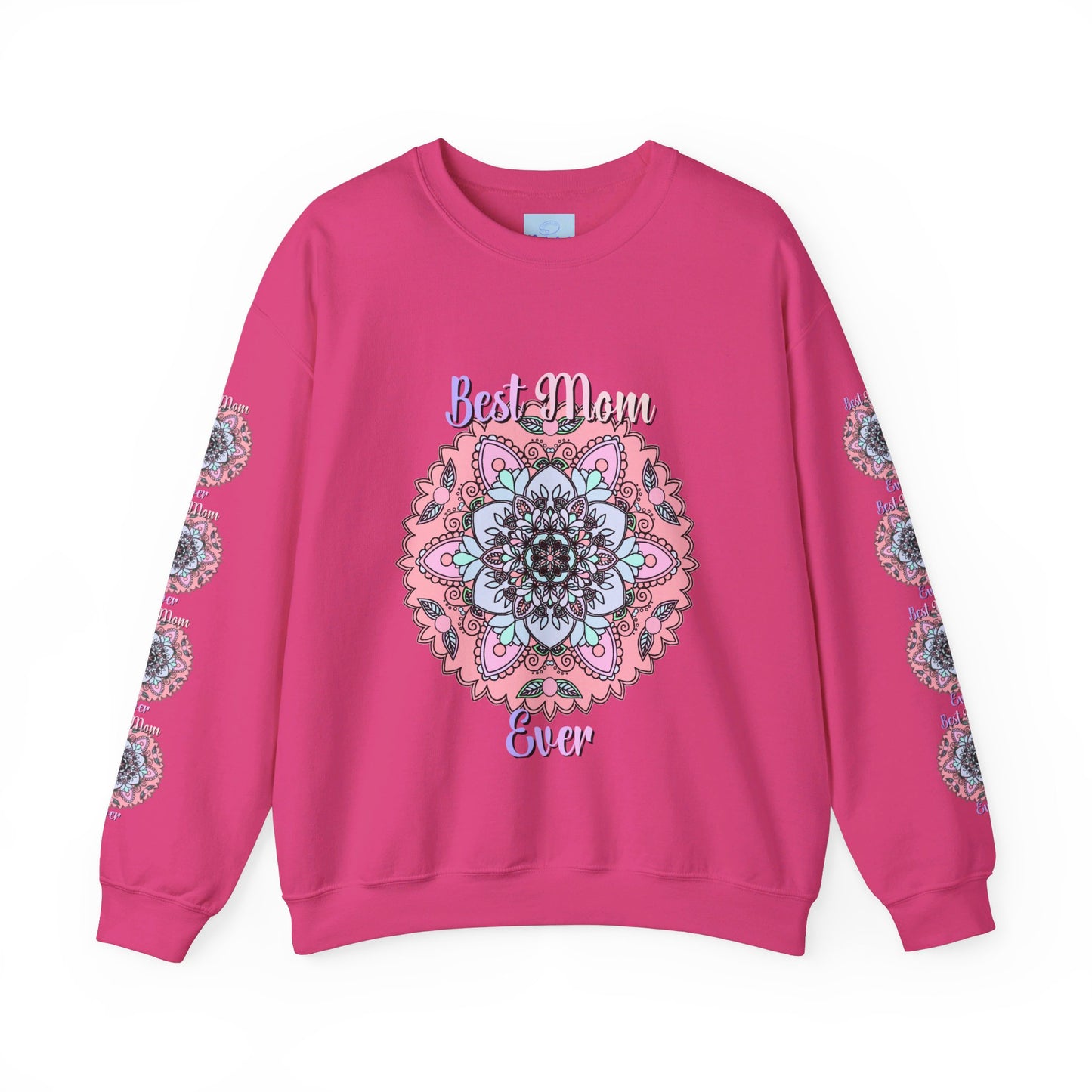 Unisex Heavy Blend Crewneck Sweatshirt with 'Best Mom Ever' design, ideal birthday gift for mom