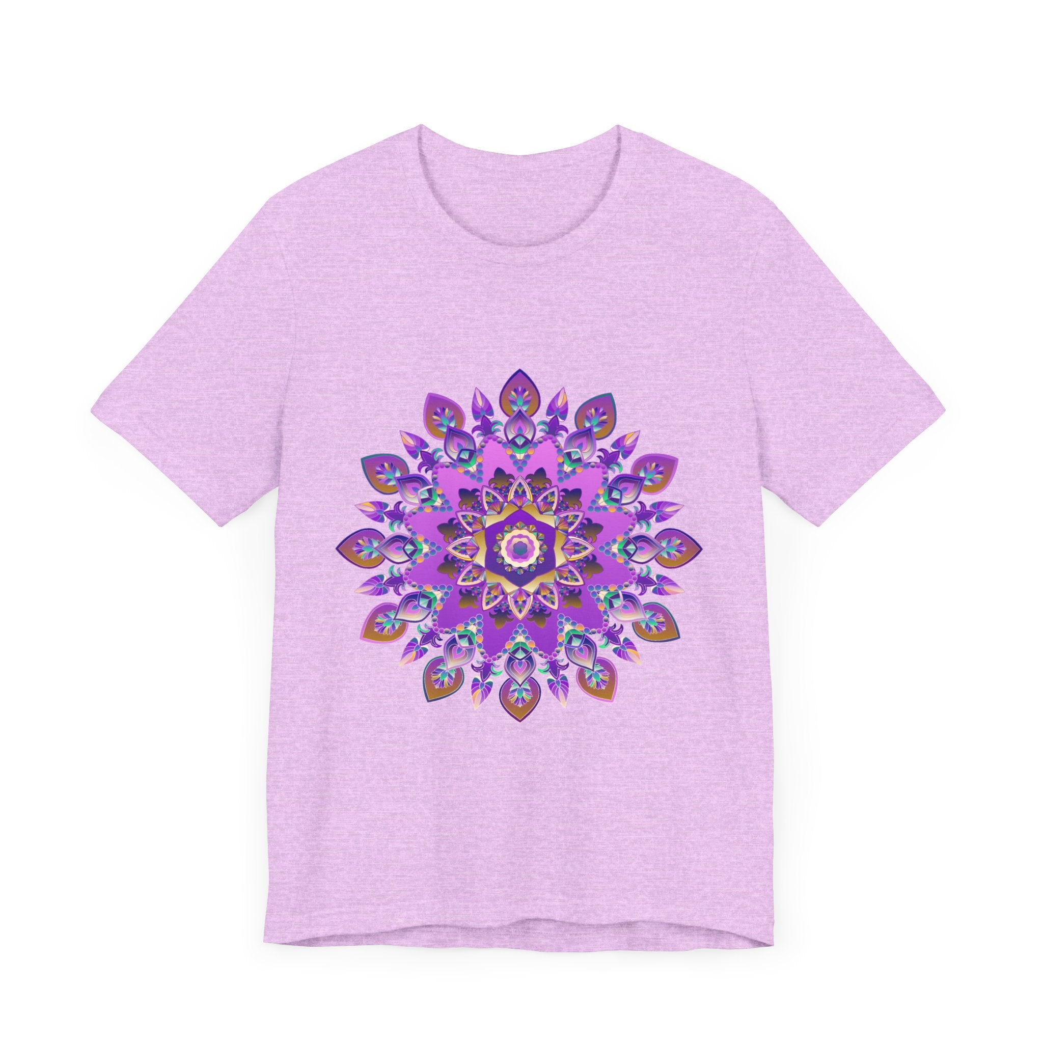 Beautiful purple and gold mandala tee with spiritual art design