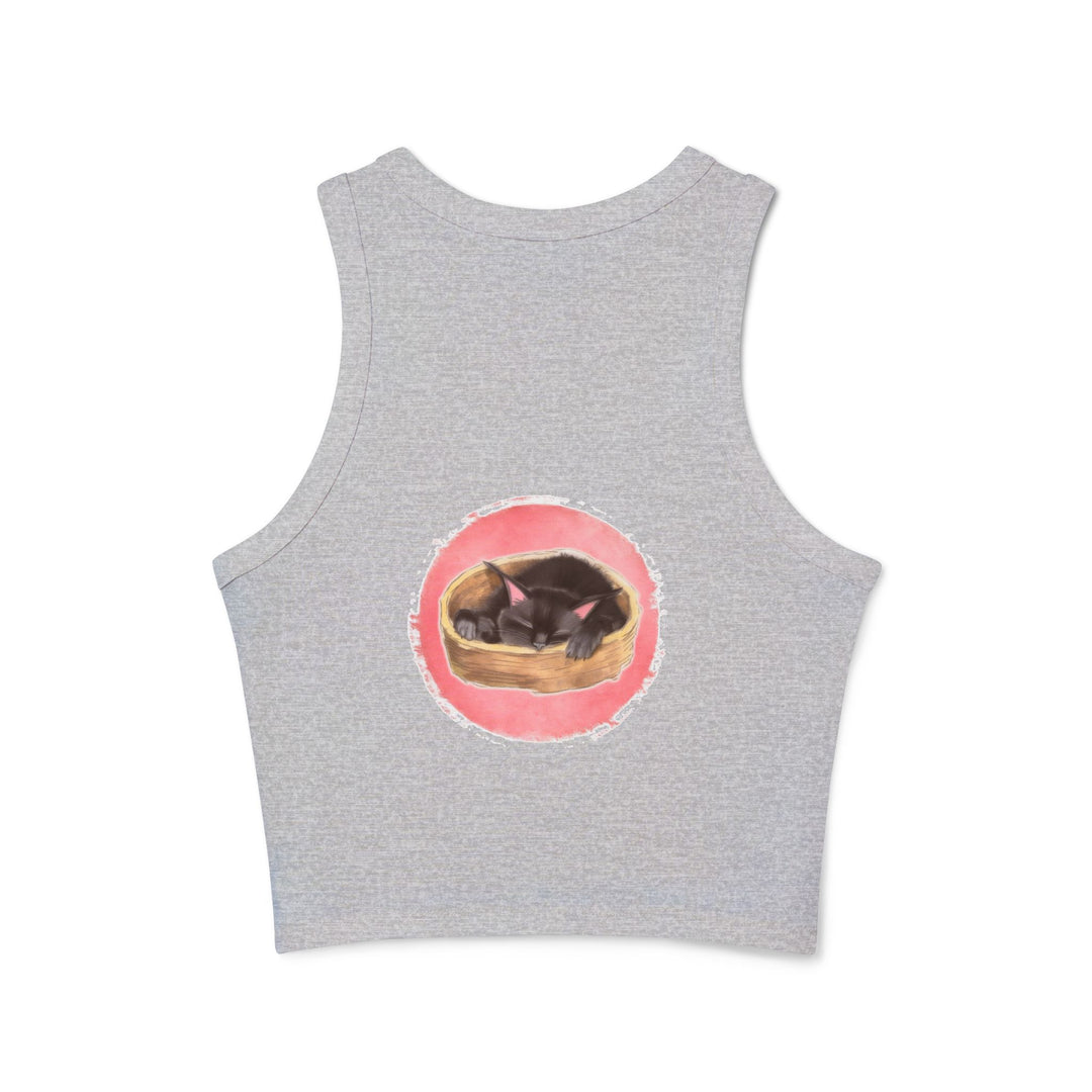 Adorable black cat racerback tank top perfect for lounging or sleeping