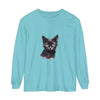 Black Cat Watercolor Long Sleeve T-Shirt - Stylish, comfortable, and unique watercolor design featuring a black cat on a long sleeve t-shirt