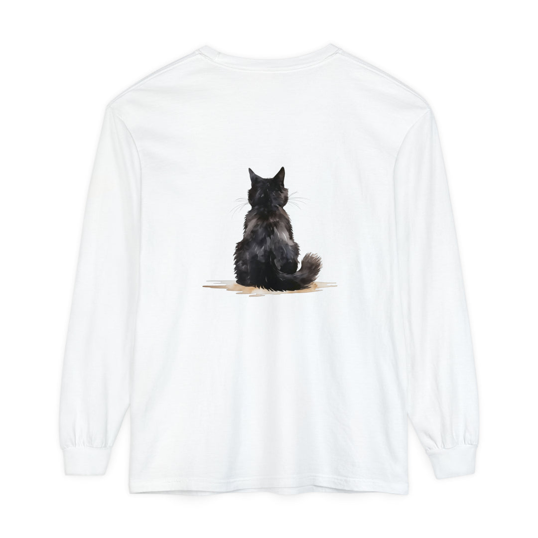 Black Cat Watercolor Unisex Long Sleeve T-Shirt - comfortable, stylish, and unique