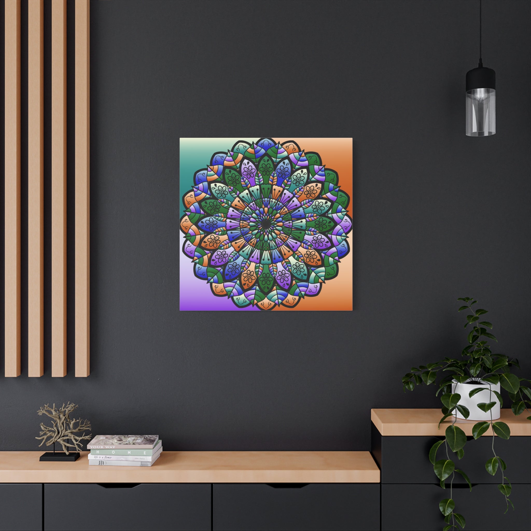 Tela artistica Mandala colorata — Arte opaca tesa