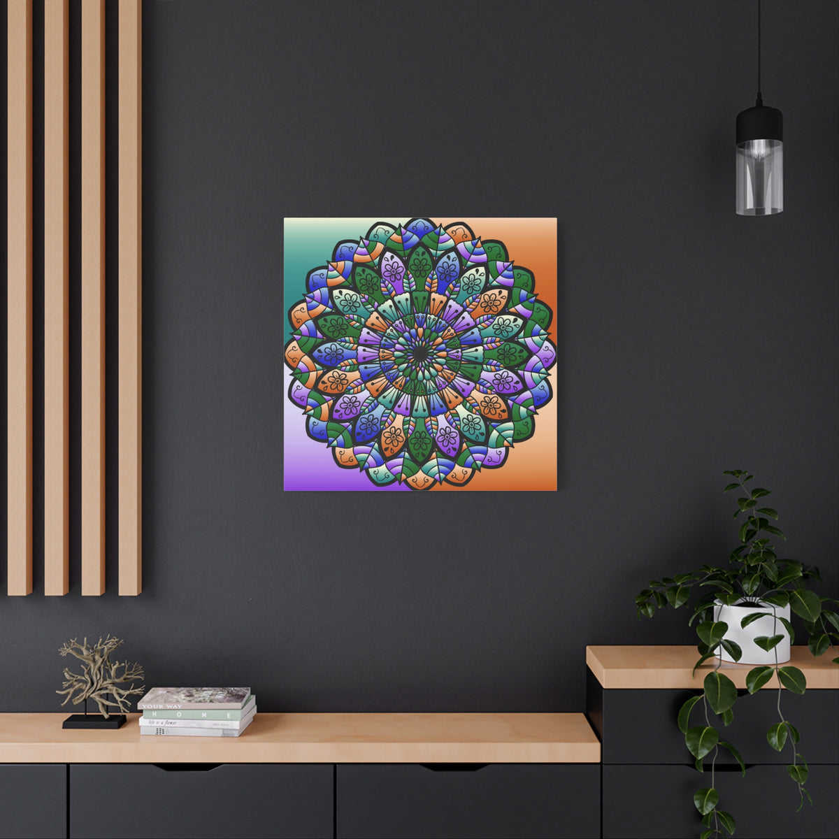 Colorful Mandala Wall Canvas — Stretched Matte Art