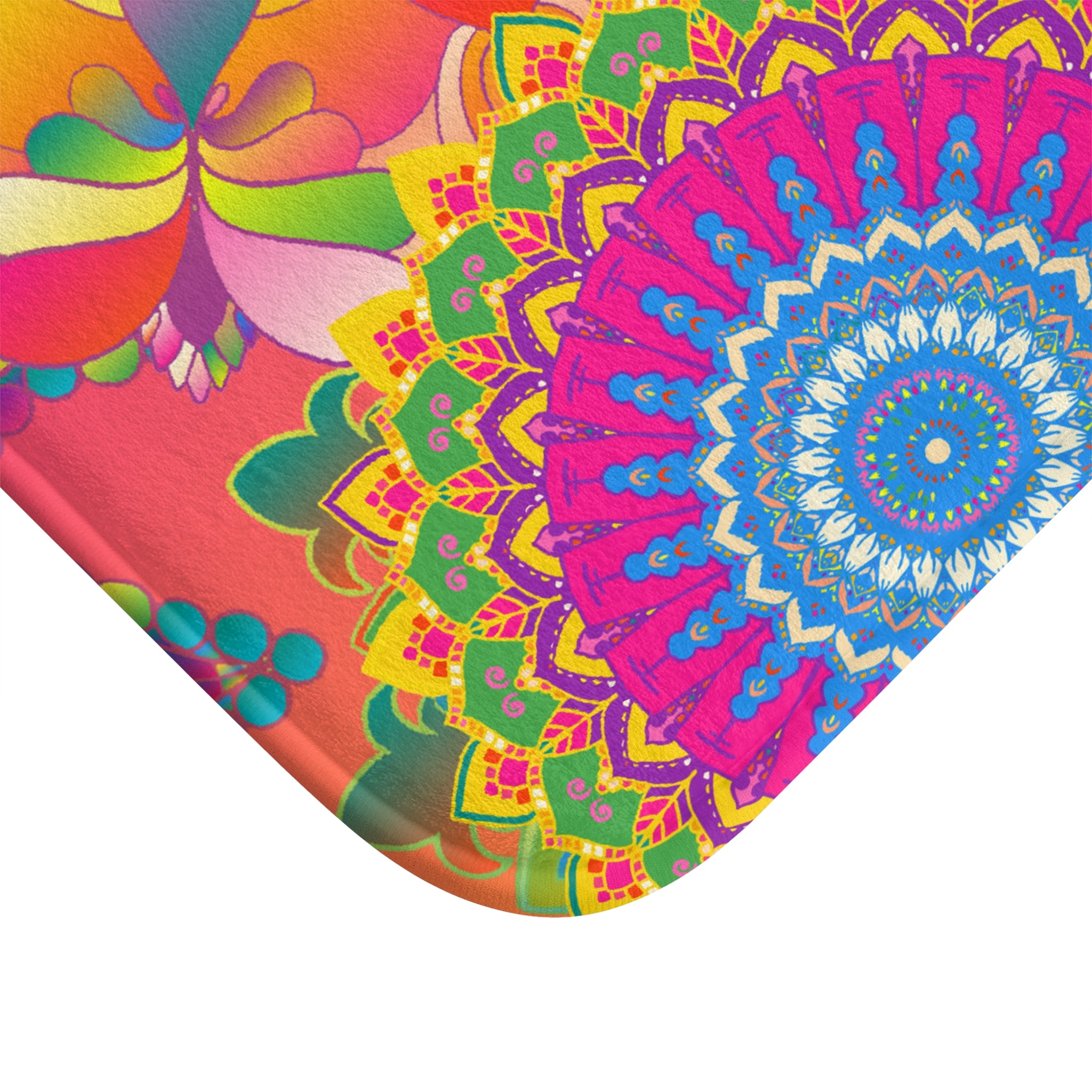Psychedelic Floral Mandala Bath Mat
