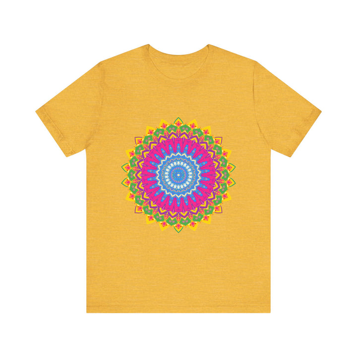 Vibrant Mandala Tee featuring colorful and intricate design with detailed patterns