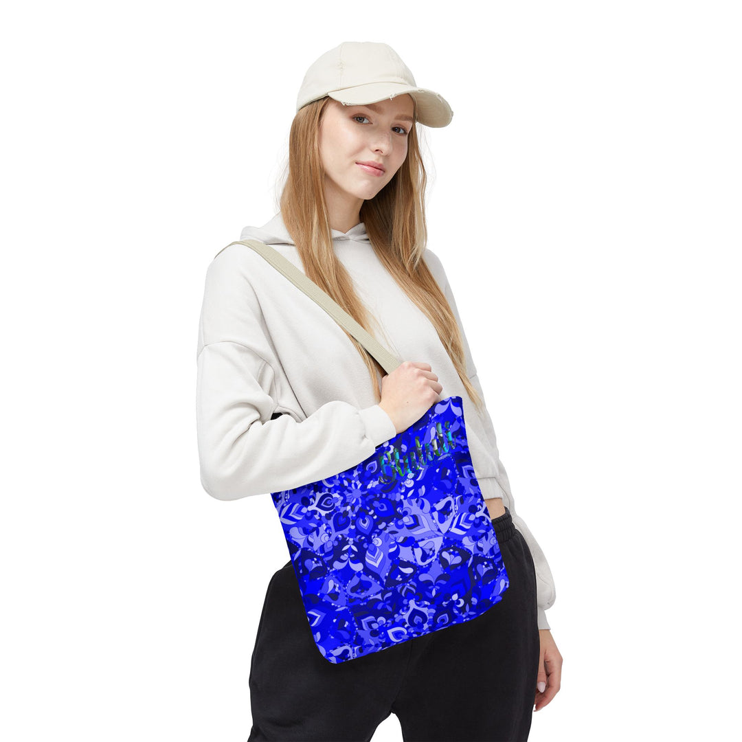 Borsa tote con design mandala blu per un uso quotidiano elegante