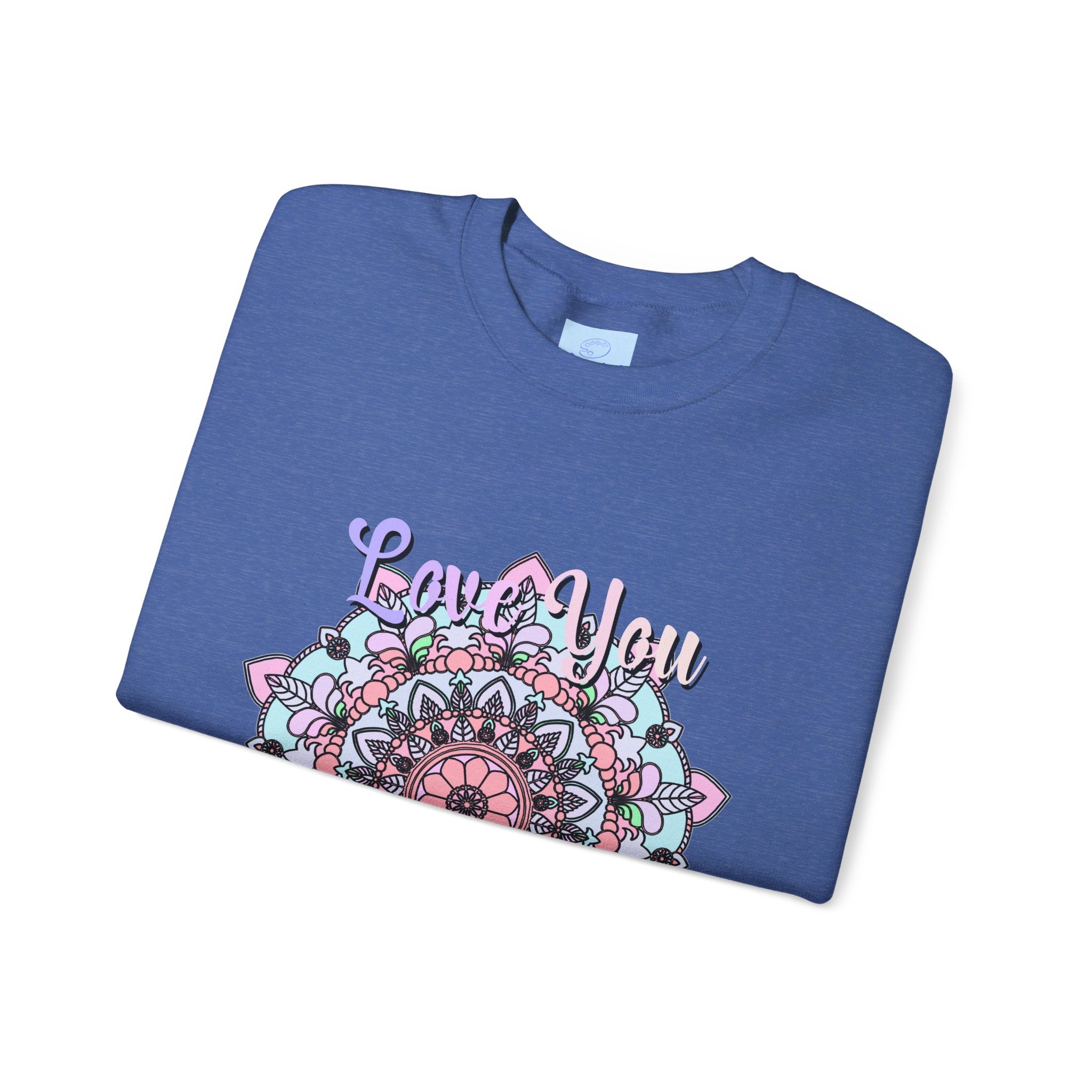 Cozy and stylish unisex crewneck sweatshirt, perfect as a birthday gift for Mom, featuring a heartwarming 'Love You Mom' design