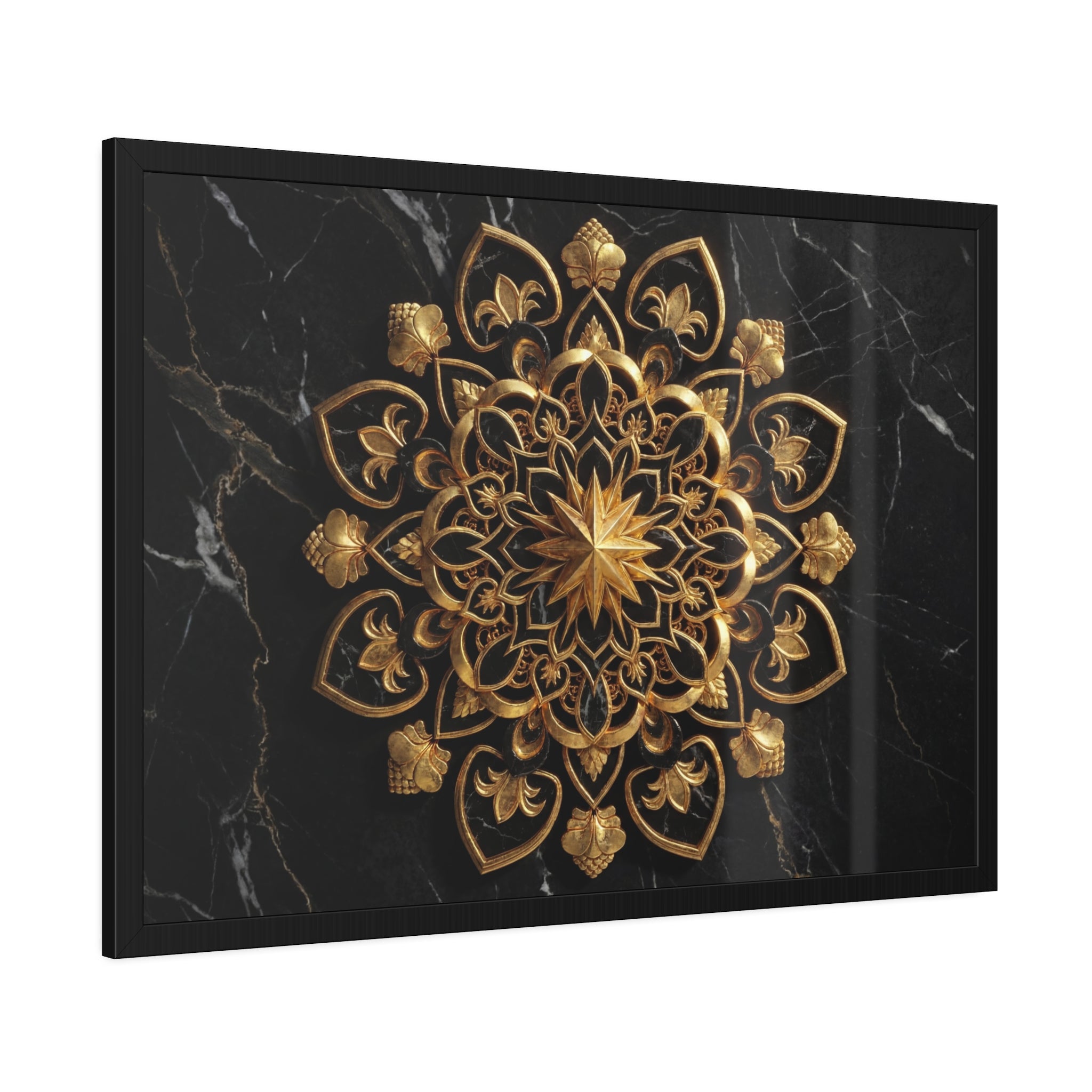 Der Hüter des Lichts – Premium gerahmte Mandala-Kunst